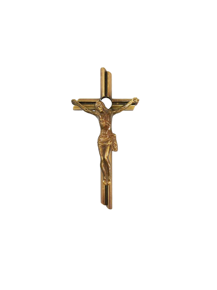 Крест с Иисусом №4 бронзовый 14см
